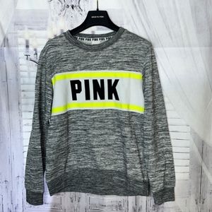 Pink grey pull over sweater